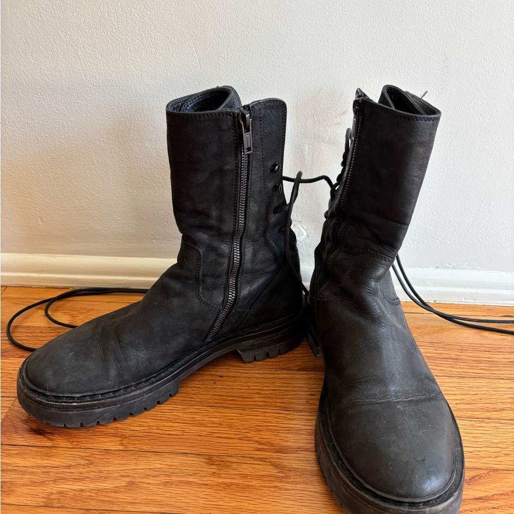 Ann Demeulemeester Black Lace Up Boots